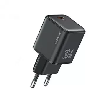 usams Cargador USB-C PD 3.0 CC186TC01 30W carga rápida, Negro