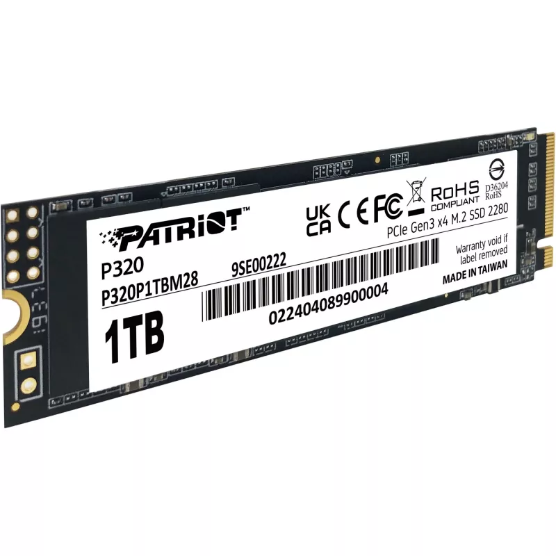 Unidad SSD Patriot P320 1 TB M.2 2280 PCIe 3.0 x4 NVMe