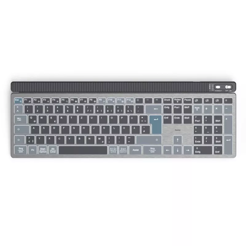 Conjunto de teclado y ratón inalámbrico multidispositivo HAMA WKM-750 — negro, conectividad inalámbrica