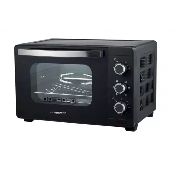 Mini horno ESPERANZA EKO006N – 25 L horno eléctrico compacto de sobremesa, 1600 W, convección, mandos giratorios