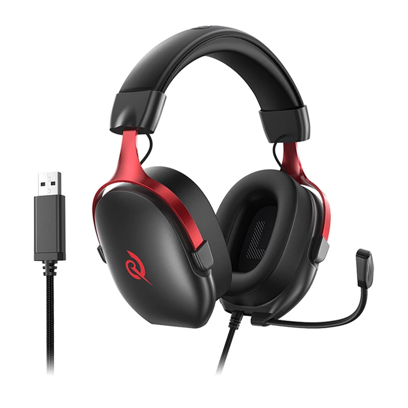 Auriculares gaming inalámbricos QCY Heroad VN200 (negro-rojo) — circumaurales, micrófono, Bluetooth