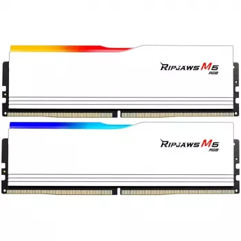 DIMM 32 GB DDR5-6000 (2x 16 GB) kit dual, memoria RAM blanca, F5-6000J3040F16GX2-RM5RW, Ripjaws M5 RGB, INTEL XMP