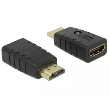 Adaptador HDMI (conector macho) > HDMI (conector hembra), emulador EDID (negro)