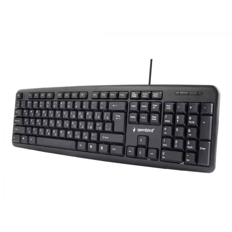 Teclado Gembird KB-U-103-RU oficina USB QWERTY inglés ruso negro