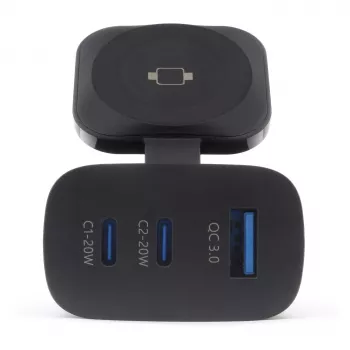 Cargador móvil RealPower 450476 batería portátil, smartwatch, tablet negro AC carga inalámbrica carga rápida interior