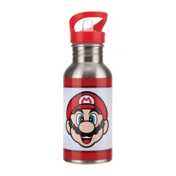 Botella de agua metálica Paladone Super Mario con pajita