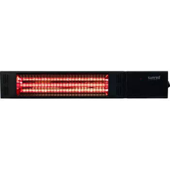 Calefactor infrarrojo SUNRED RDS-15W-B Fortuna Wall 1500 W, negro, IP55, montaje en pared