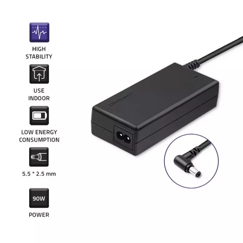 Fuente de alimentación/adaptador Qoltec 50076 90W interior negro