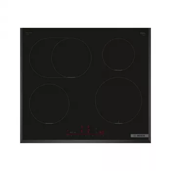 Placa de inducción Bosch PIF651HC1E, 60 cm, 4 zonas, control táctil, negra, 7400 W de potencia
