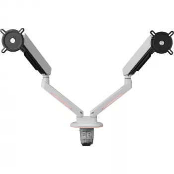 Soporte universal gaming para doble monitor (DM8220), soporte de monitor blanco, RGB