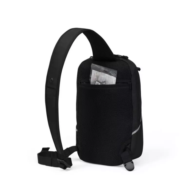 DICOTA Reflective bolso bandolera para tablet de hasta 12,9 pulgadas, 600D RPET, negro