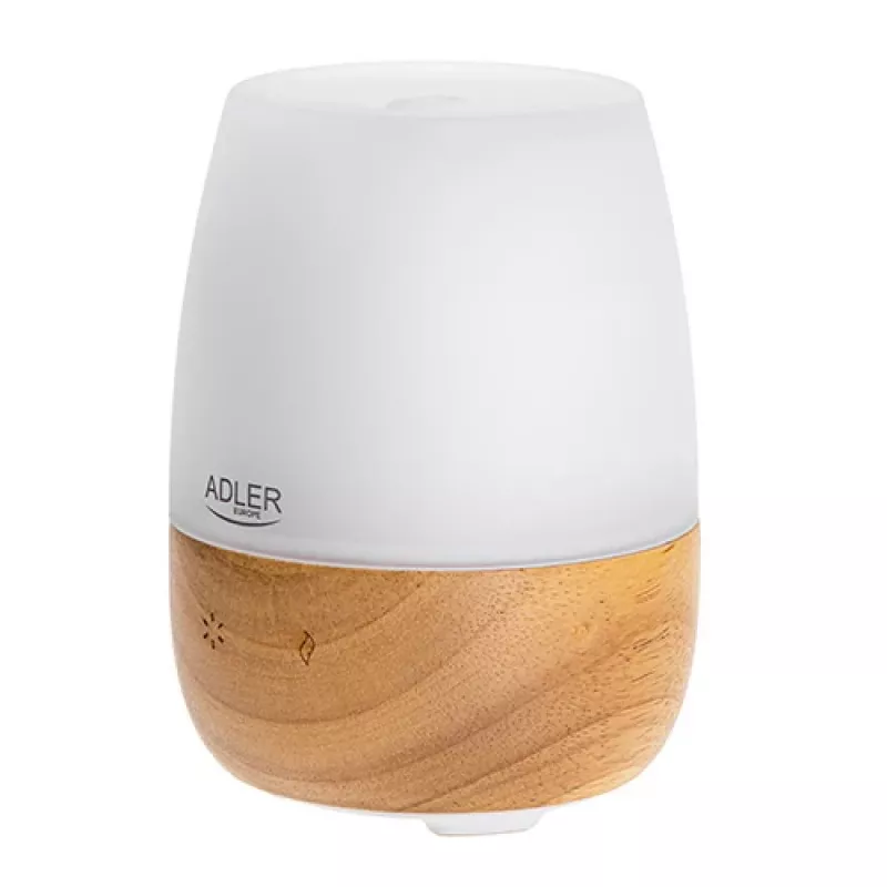 Difusor de aroma Adler AD 7967 — ultrasónico, para estancias de hasta 25 m², marrón/blanco