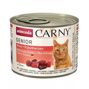 Comida húmeda para gatos animonda ANIMONDA Carny 200 g — Ternera y Pavo, sin cereales, para gatos mayores