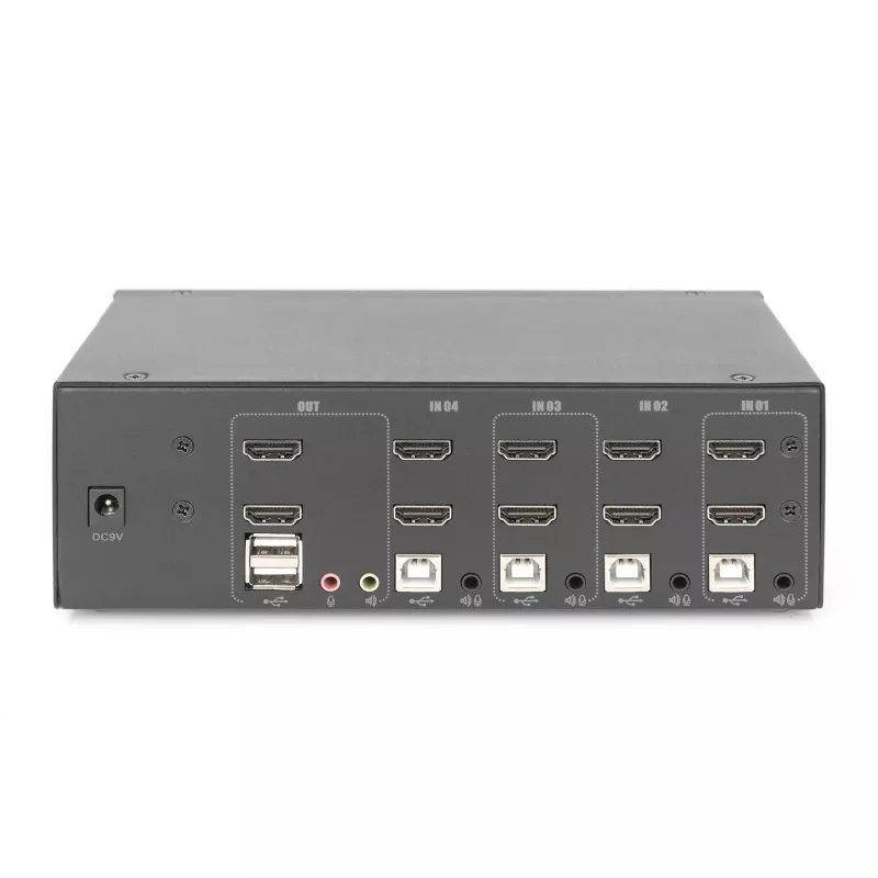 Switch KVM Digitus DS-12883 4 puertos Dual Display 4K HDMI USB