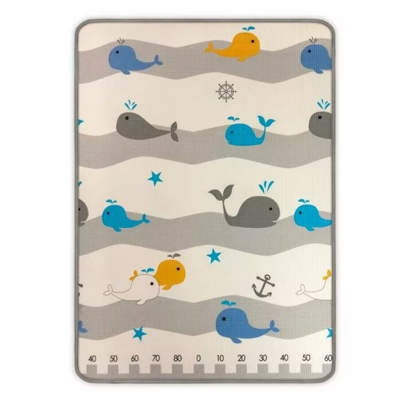 Esterilla de juego de espuma Play Foam Mat milly mally Modelo 4688 — esterilla de espuma enrollada con estampado de oso y ballena