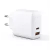 Cargador de pared Aukey PA-B3 Blanco GaN 65W USB-C / USB-A cargador rápido