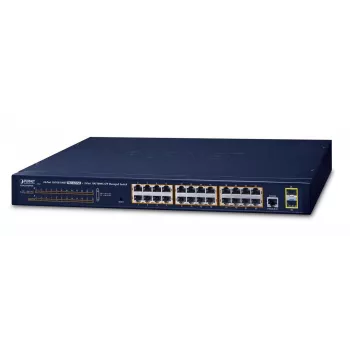 PLANET GS-4210-24P2S - switch - gestionado - 24 x 10/100/1000 (PoE+) + 2 x Gigabit SFP - montaje en rack - PoE+ (GS-4210-24P2S)