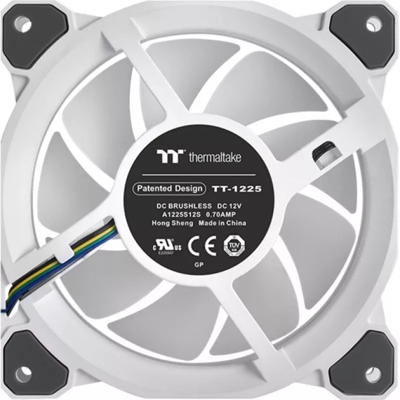 Thermaltake Riing Quad 12 RGB Radiator Fan TT Premium Edition CL-F100-PL12SW-C ventilador para radiador, 120 mm, 500-1500 RPM, blanco, paquete individual