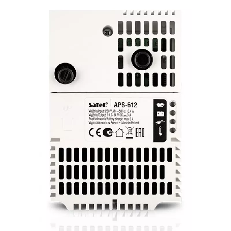 Fuente de alimentación Satel APS-612 con cable 265 V blanco 122 mm x 84 mm x 78 mm