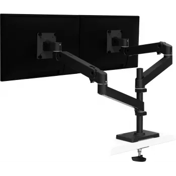 Ergotron LX Pro - kit de montaje (brazo doble) - para 2 pantallas LCD - pasante de mesa - aluminio - negro - tamaño de pantalla: hasta 61 cm (hasta 24