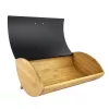 Maestro MR-1775-BLACK Panera Negro, madera bambú, metal