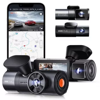 Videograbador para coche VANTRUE N5 Nexus 5 — dashcam de 4 canales, cámara principal 2592×1944, 160° delantera/interior, GPS, Wi-Fi, pantalla IPS, MicroSD hasta 512 GB