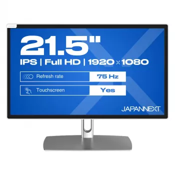JAPANNEXT Monitor táctil FHD 54,61 cm (21,5 inch) 1920x1080 píxeles, panel IPS, 8 ms, 75 Hz, AMD FreeSync, HDMI, táctil (JN-IPS2152FHDR-C65W-FLD-T)