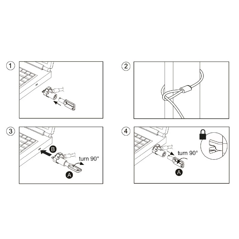 Candado de cable LogiLink NBS012 negro plata
