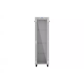 Armario rack de suelo LANBERG 19 pulgadas 42U 600×600 mm gris con puerta de cristal y LCD (flat pack)