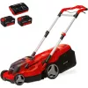 Cortacésped a batería profesional RASARRO 36/38, 36 voltios (2x18 V) (rojo/negro, 2 baterías de litio-ion 4,0 Ah)