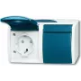 BUSCH JAEGER 20/2 EBW-53 - CEE 7/3 - 2P+E - azul - blanco - IP44 - 250 V - 16 A