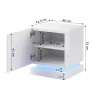 Set de mesitas de noche cama meble QIU, 2 uds., MDF, blanco alto brillo, 46×41,5×53 cm