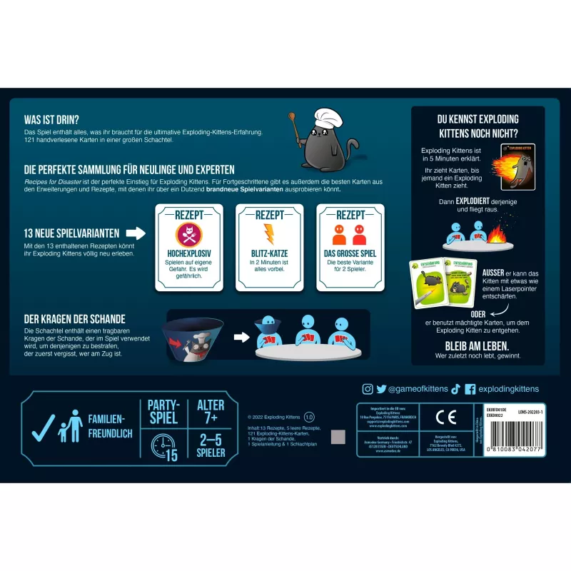 Exploding Kittens - Recipes for Disaster, juego de cartas