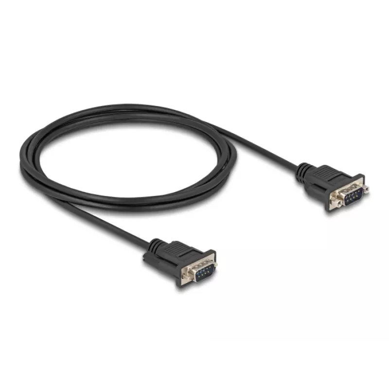 DeLOCK cable serie RS-232 D-Sub9 conector macho a conector macho 2 m negro
