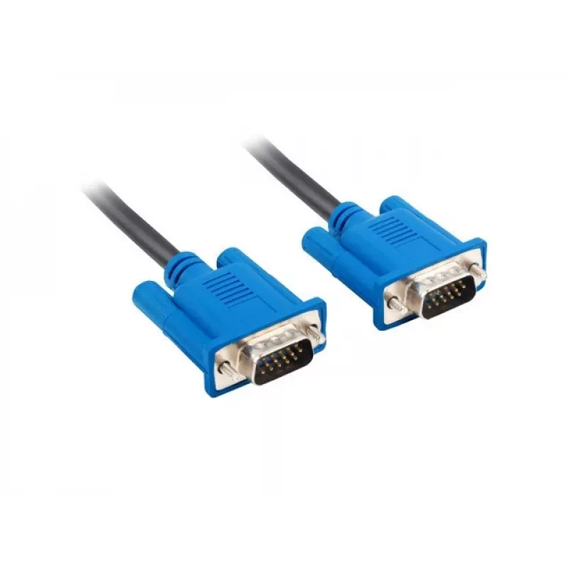 Cable VGA (D-Sub) LANBERG CA-VGAC-10CU-0050-BK – 5 m, conector macho a conector macho, ferrita, funda de PVC