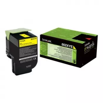 Tóner Lexmark Cartridge 802XYE Amarillo 80C2XYE 3000 páginas
