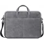 Funda toploader DEFENDER Solid para portátiles de 15,6 pulgadas, poliuretano, gris, asa de transporte, correa de hombro extraíble