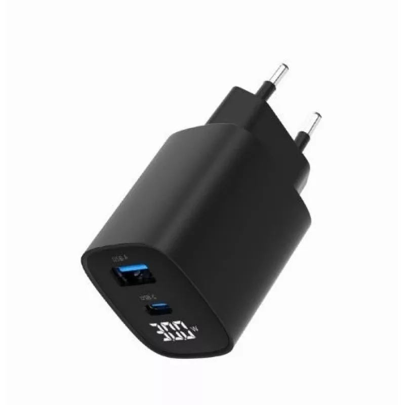 Cargador portátil Gembird TA-UC-PDQC30LCD-BK-01 carga rápida negro