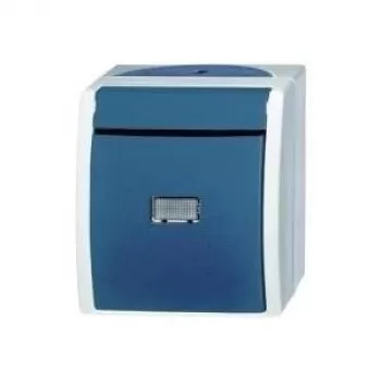BUSCH JAEGER 2CKA001484A0054 - Interruptor de pulsador - Azul - Verde - Gris - IP44 - 250 V - 10 A - 74 mm
