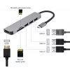 Docking station GEMBIRD A-CM-COMBO6-02 — cableada USB 3.2 Gen 1 Type-C, HDMI, 1x USB-A, 2x USB 2.0, SD/MicroSD (≤128 GB), gris