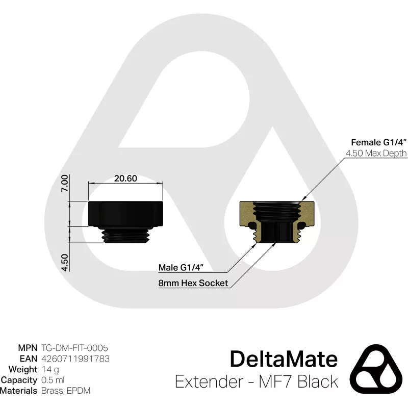 Thermal Grizzly DeltaMate Extender - MF7 negro (TG-DM-FIT-0005)