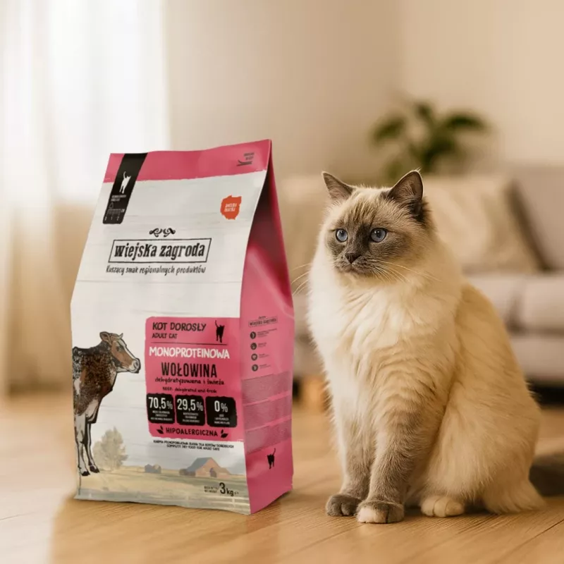WIEJSKA ZAGRODA Monoproteico ternera - Pienso para gatos - 3 kg