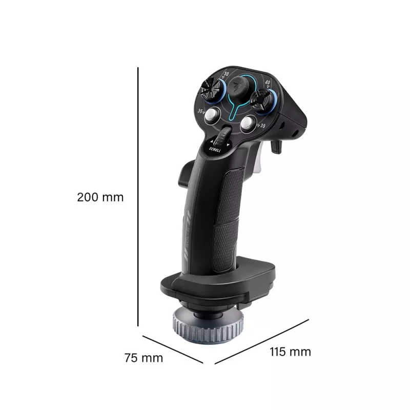 Empuñadura adicional para joystick de vuelo Thrustmaster Sol-R 3 AVA, negro, USB Type-C, analógico/digital, PC, 75×115×200 mm