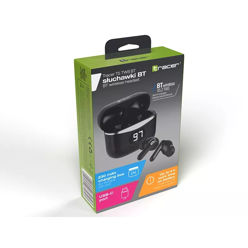 Auriculares Tracer 47215 T5 TWS BT negro