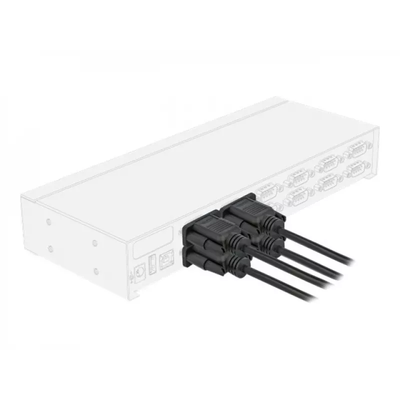 Delock RS-232 Cable serie, D-Sub 9 macho a hembra, carcasa de conector estrecha, 3 m, negro