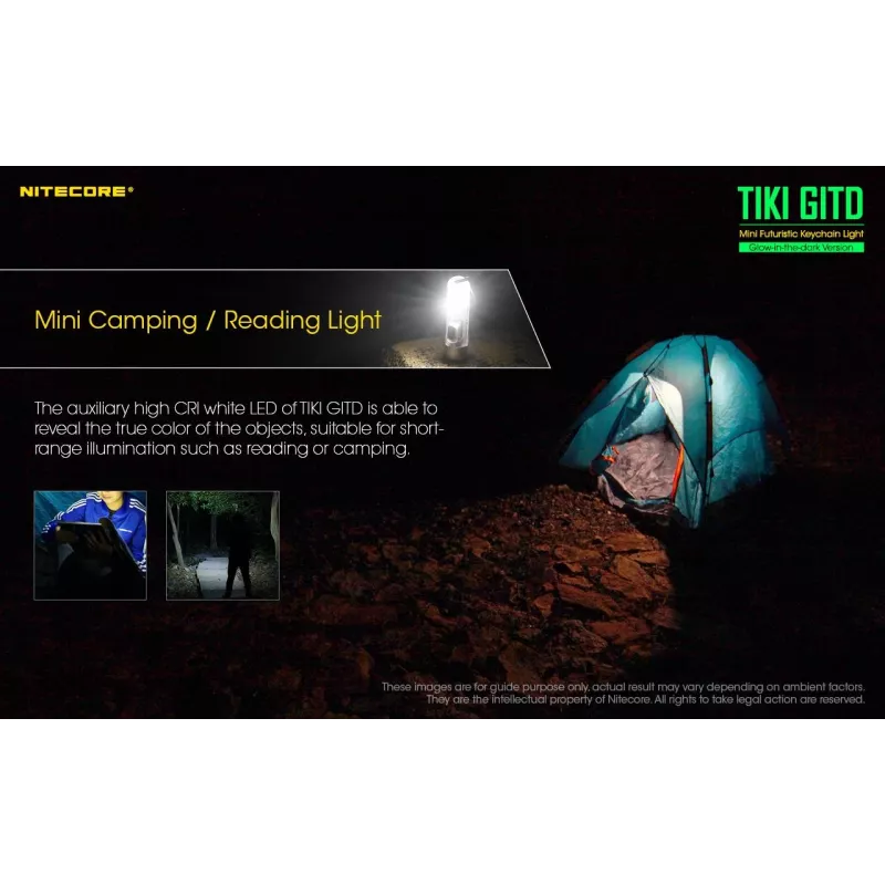Nitecore TIKI GITD linterna, serie T, 300 lúmenes