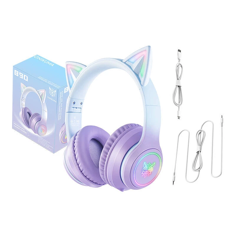 Auriculares Onikuma B90 gaming azul/morado