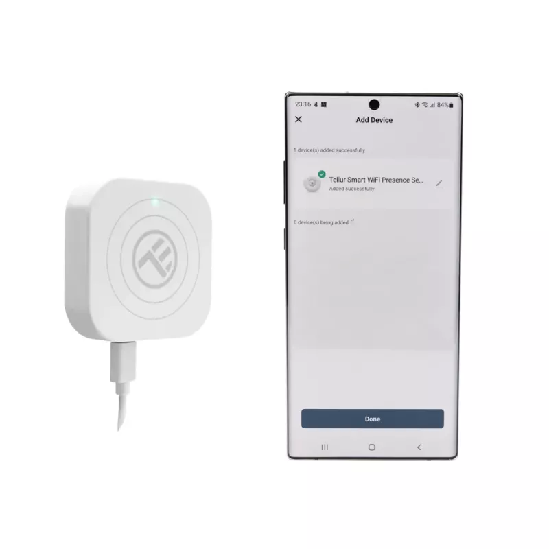 Sensor de presencia Tellur TLL331552 WiFi blanco — detector de presencia inalámbrico, blanco