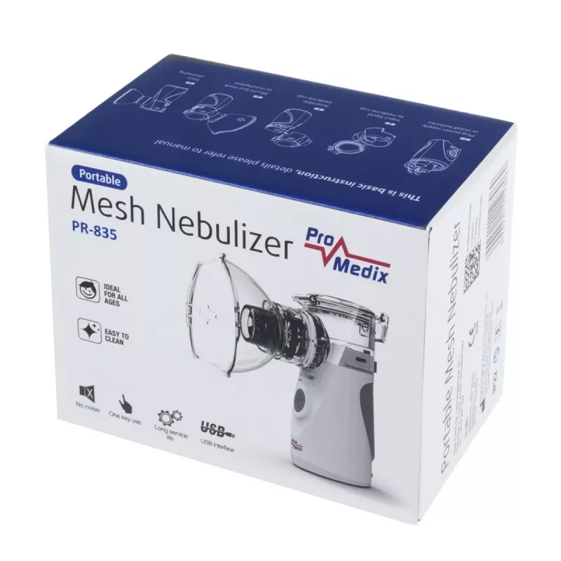 Nebulizador Mesh portátil ProMedix PR-835 nebulizador USB, nebulizador portátil a batería