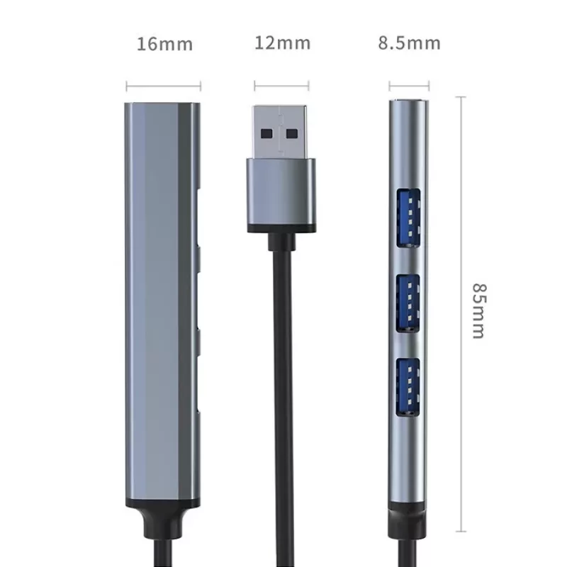 Hub USB QOLTEC 53793 — entrada USB 3.0, 3 conectores USB 2.0